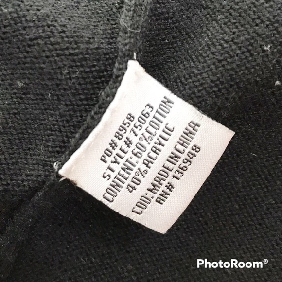 Nasty gal solid black button front cardigan with star print elbows size M - Picture 6 of 7